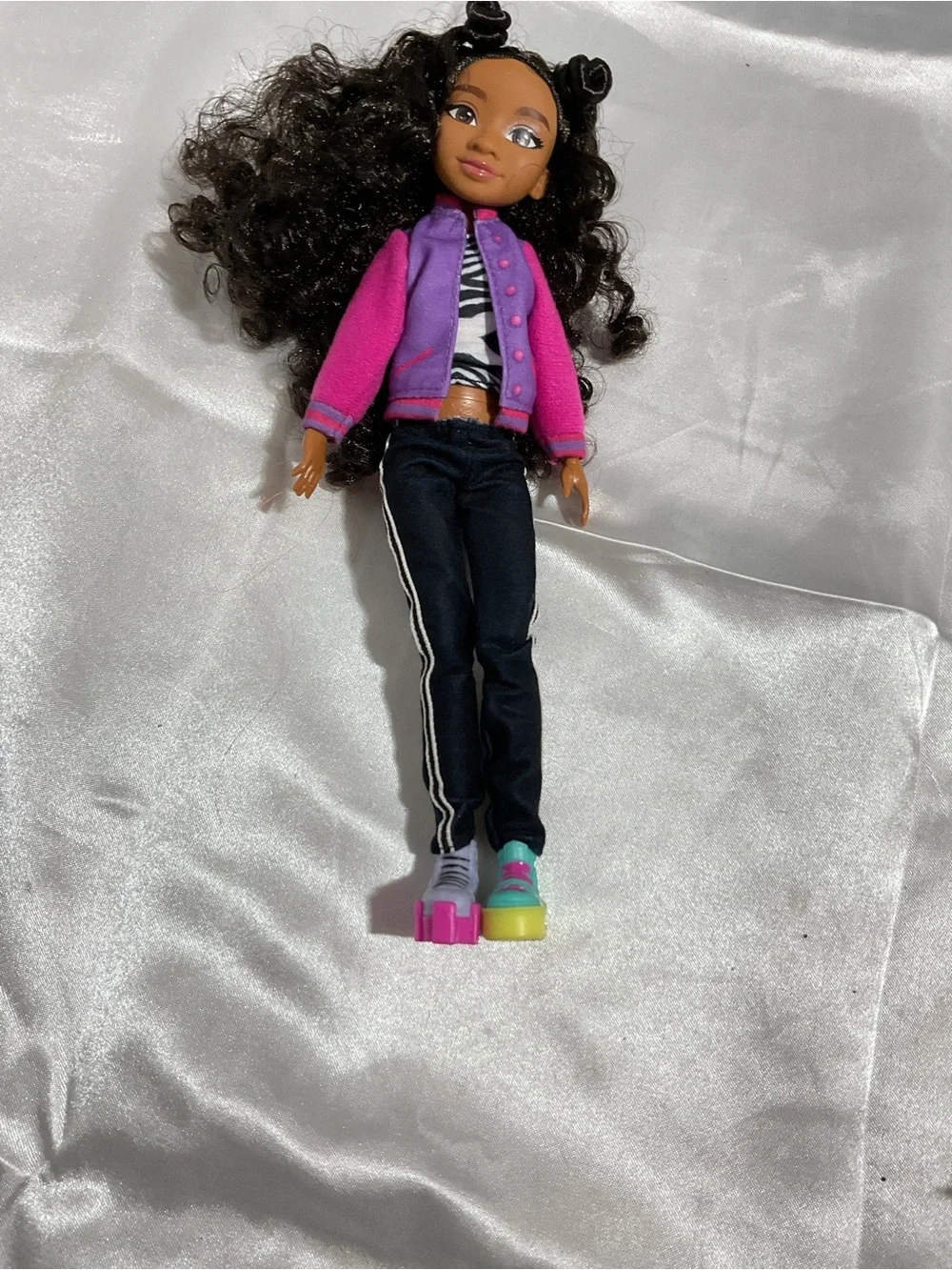 Fashion Doll with Pink and Purple Jacket and Colorful Shoes